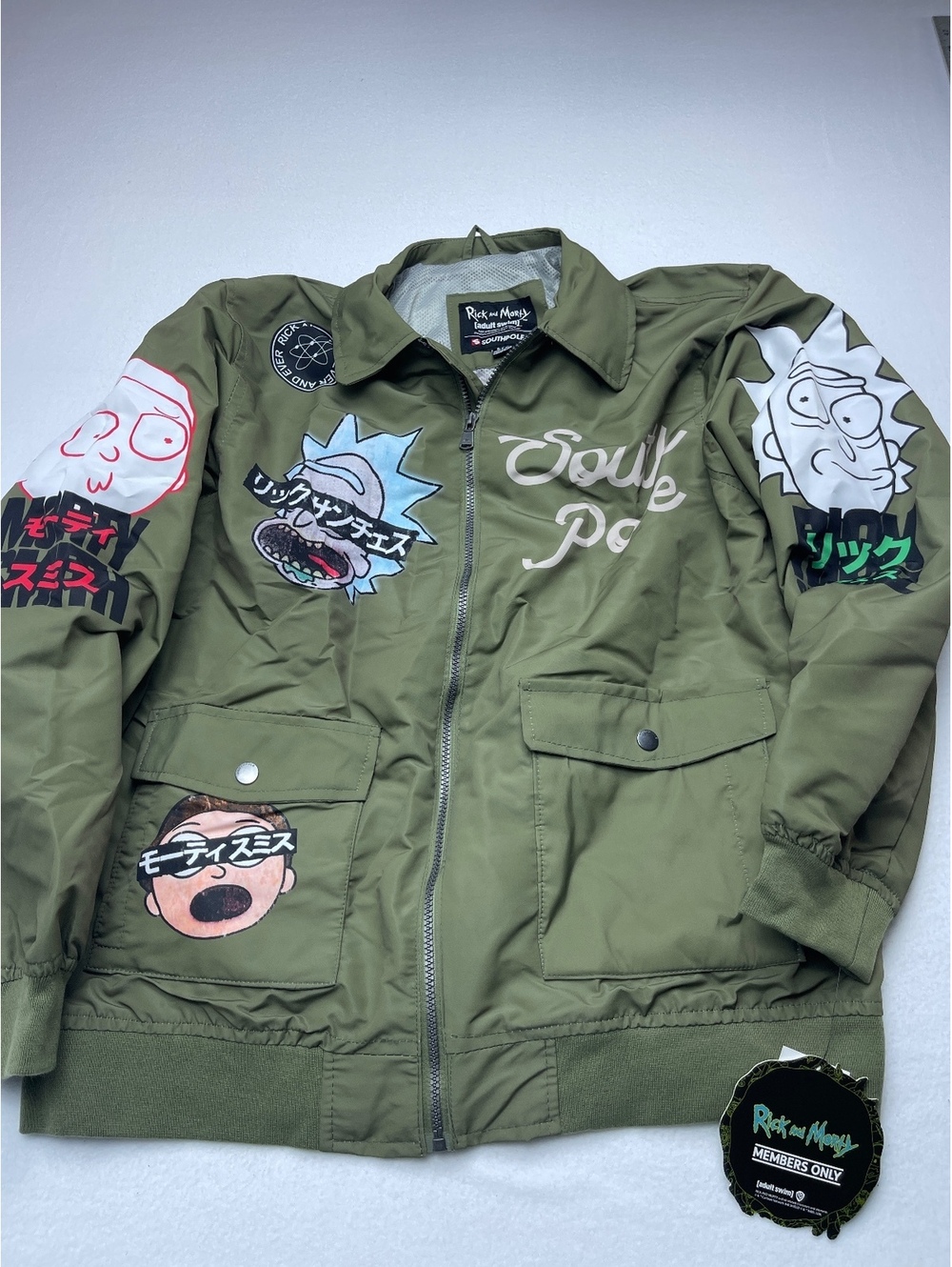 Southpole Rick and Morty Adult Swim Green Bomber Jacket Large